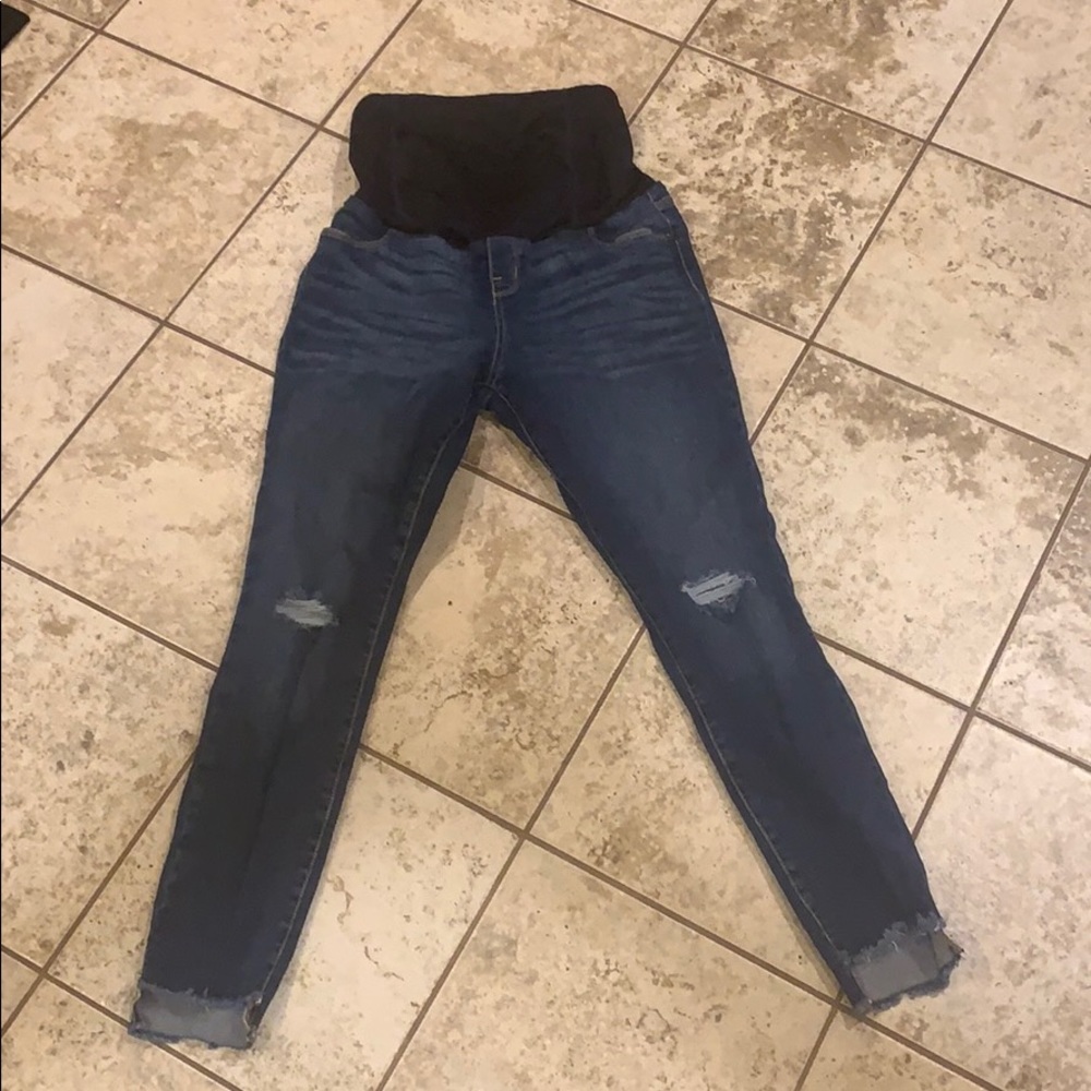 Distressed  Skinny Maternity Jeans
